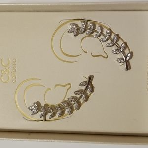 C&C California Ear Climber Leaf Earrings